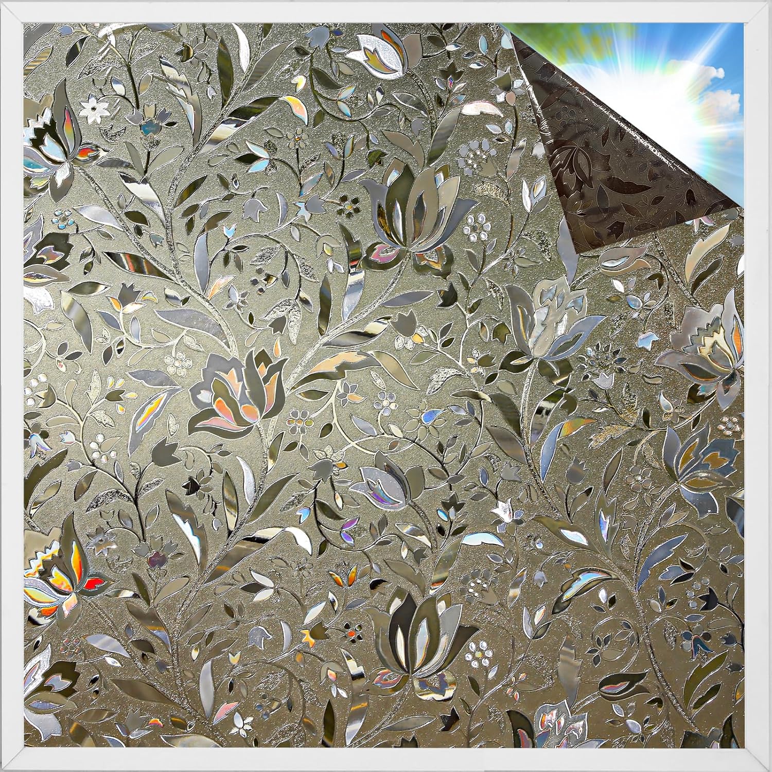 rabbitgoo Decorative Stained Glass Window Film for Privacy