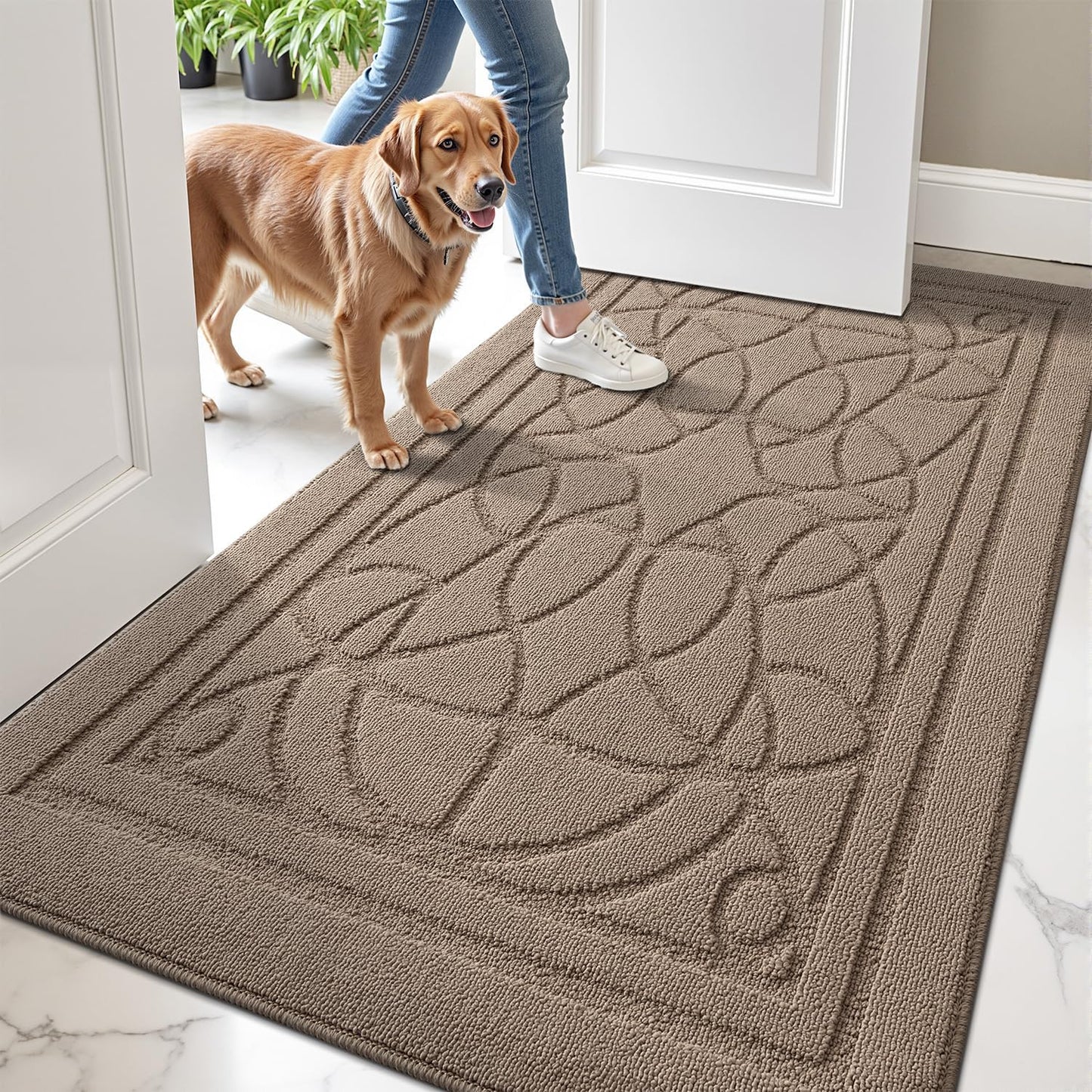 LUMI Door Mat Indoor Entrance 48x72 Non-Slip Rubber Backing