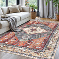 KOZYFLY Boho Area Rug 5x7 Ft Non Slip Vintage Floor Carpet
