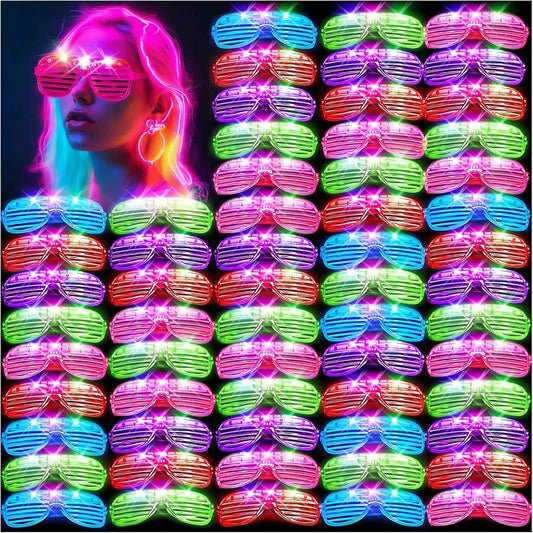 HONLYNE 105 PCS LED Glasses for Glow in the Dark Parties