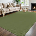 Washable Area Rug 6x9 ft Olive Green Braided Cotton - Non Slip