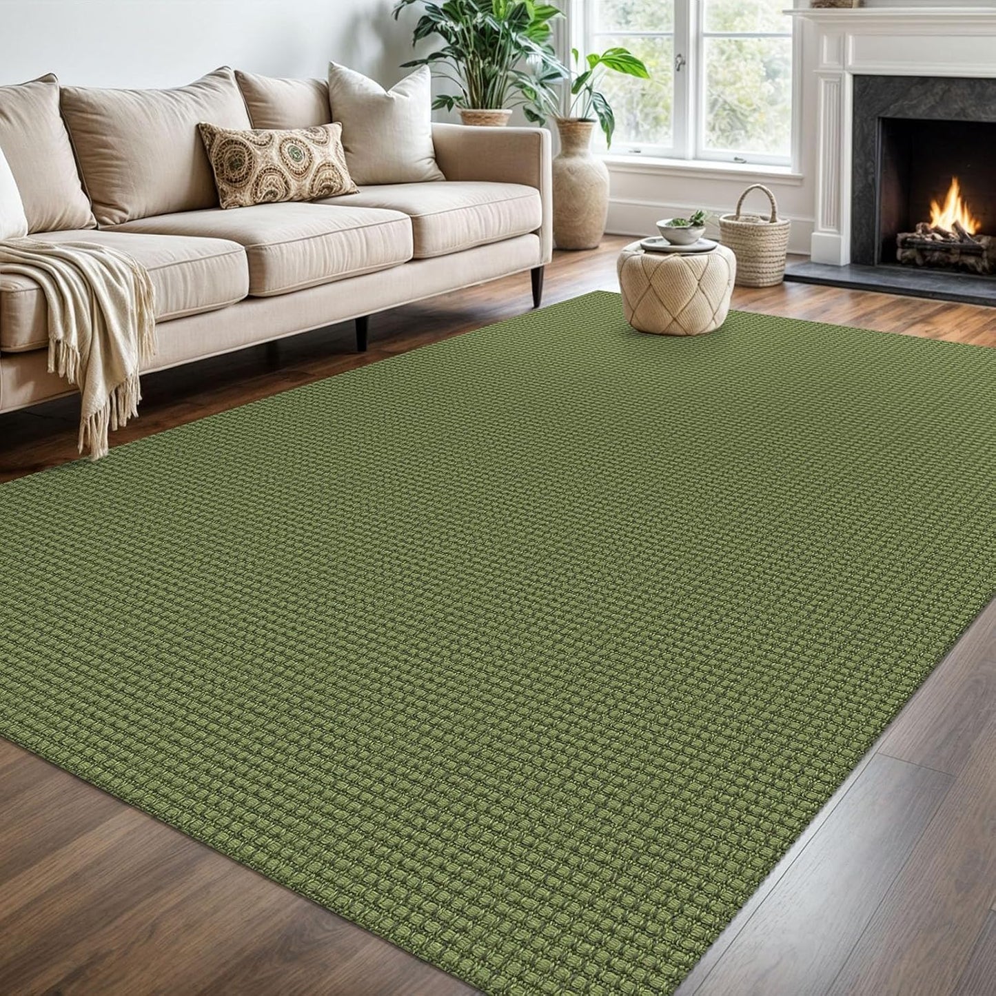 KOZYFLY Washable Area Rug 6x9 ft Non Slip for Living Room