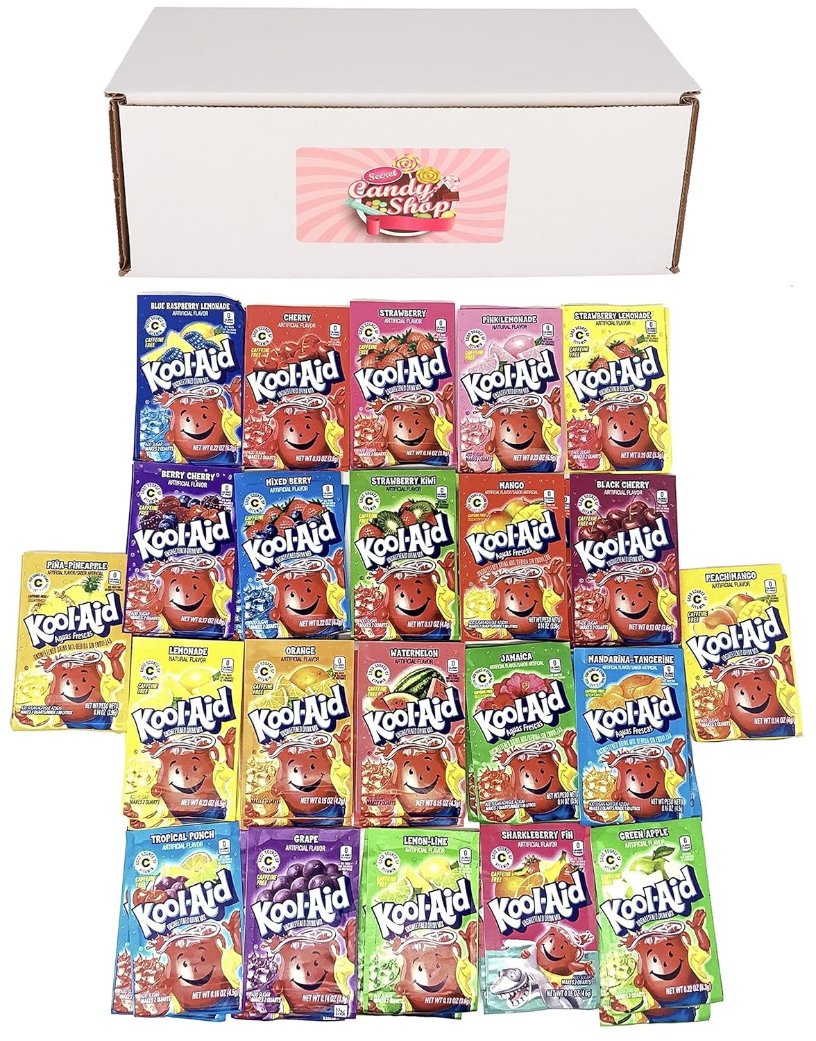 KoolAid Drink Mix Packets Variety Pack of 22 Flavors - 44 Total