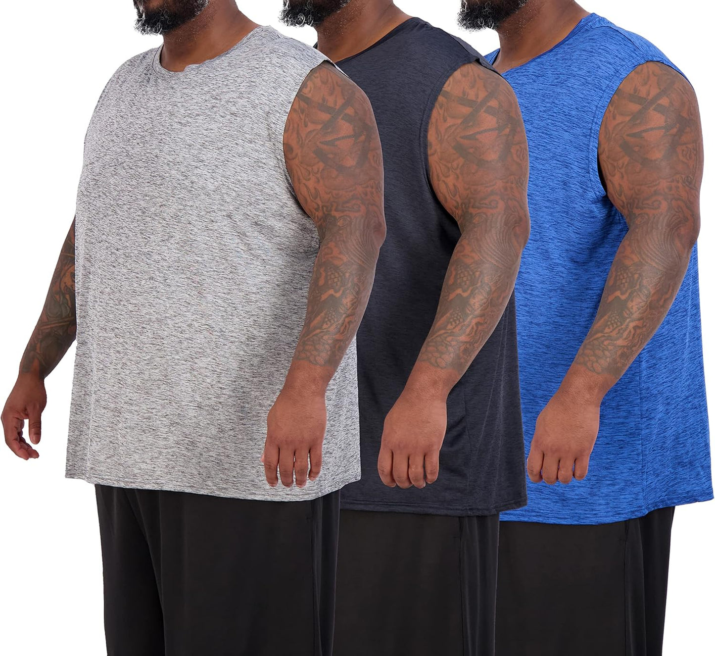 Real Essentials Men's Dry-Fit Active Muscle Tank Top for All Sizes