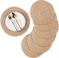 Round Woven Placemats Set of 10 - Natural Water Hyacinth Placemats