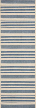 SAFAVIEH Courtyard 2ft 3in x 20ft Beige/Blue Runner - Durable Outdoor