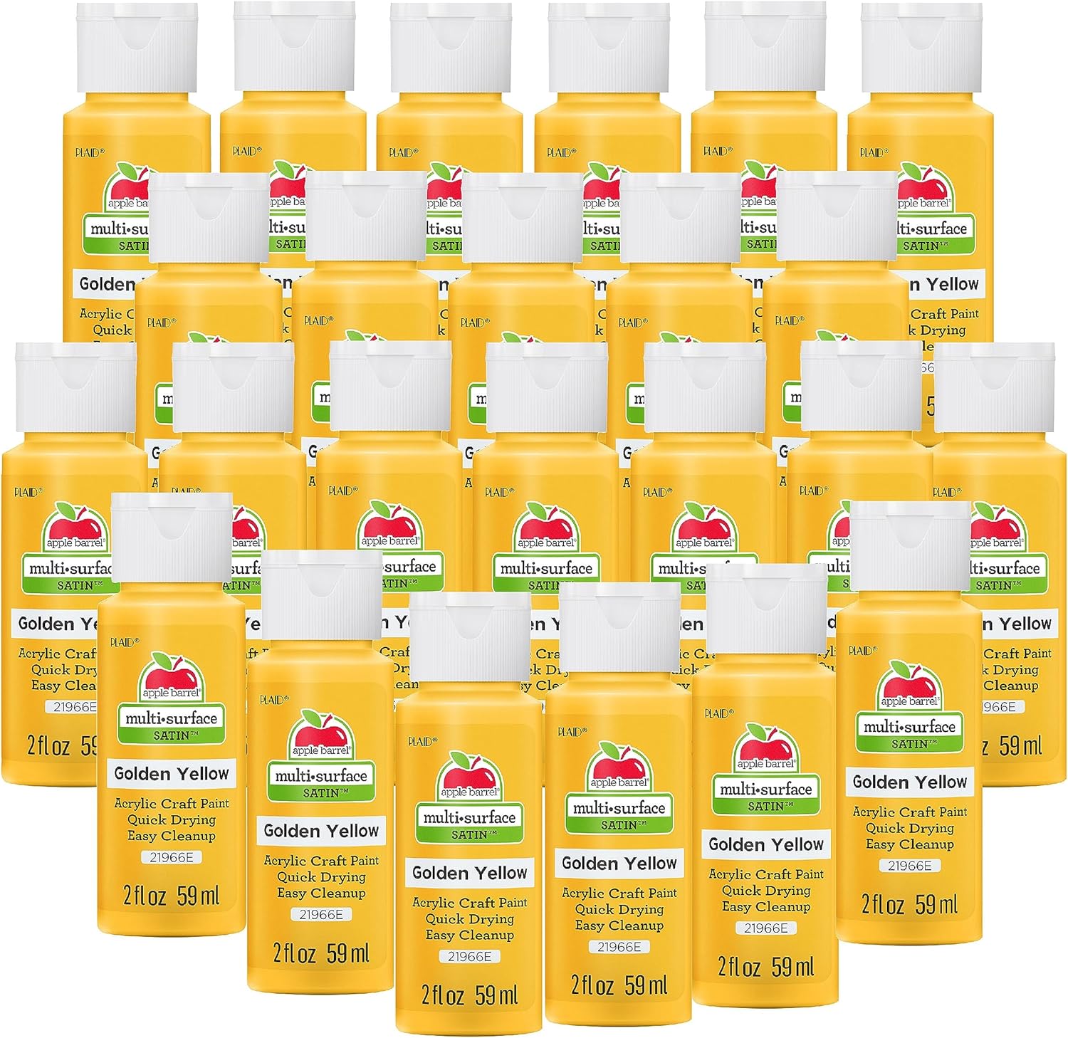 Set of 24 Vibrant Golden Yellow Acrylic Paints