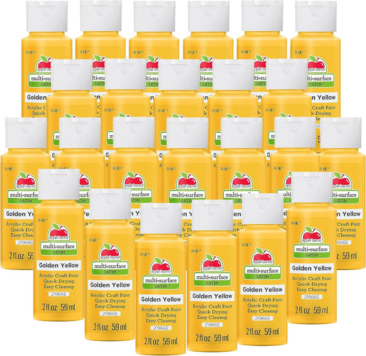 Set of 24 Vibrant Golden Yellow Acrylic Paints