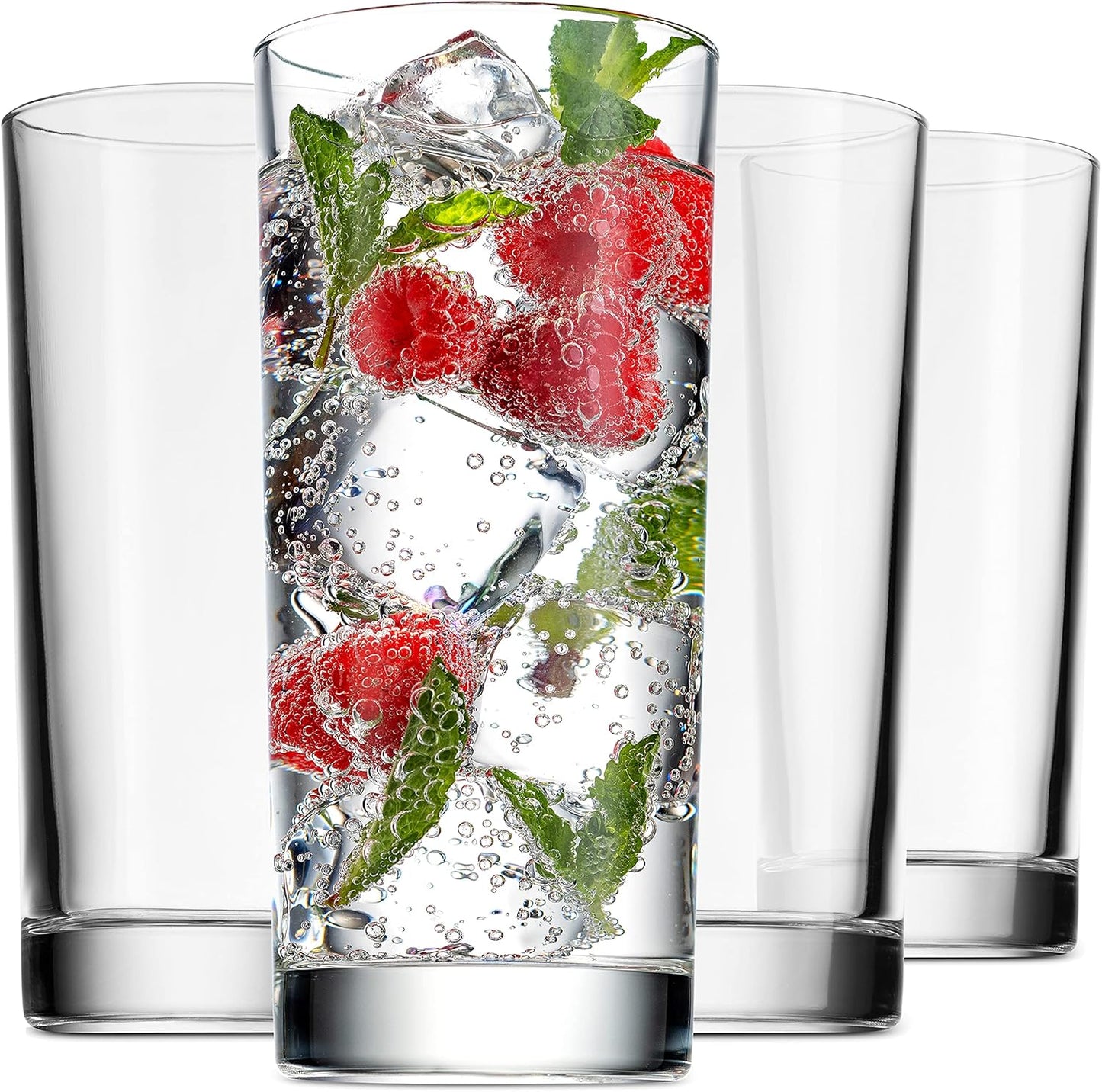 Italian-Made Godinger Highball Glasses - Elegant 14oz Set