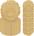 50 Pcs Gold Charger Plates 13ft Reef Round Decorative Chargers - Bulk