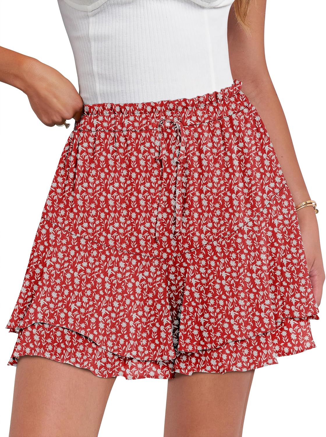 Caracilia Skorts for Women: Trendy Floral Ruffle Mini Skirts