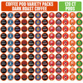 Coffee Pod Variety Packs Dark Roast Sampler - 120 Compatible Pods