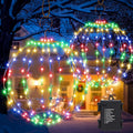 Set of 2 Outdoor Hanging Ball Lights - Battery Operated Multicolor