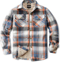 Men's Sherpa Lined Cotton Flannel Shirt Jacket Plaid (Style 4MV3)
