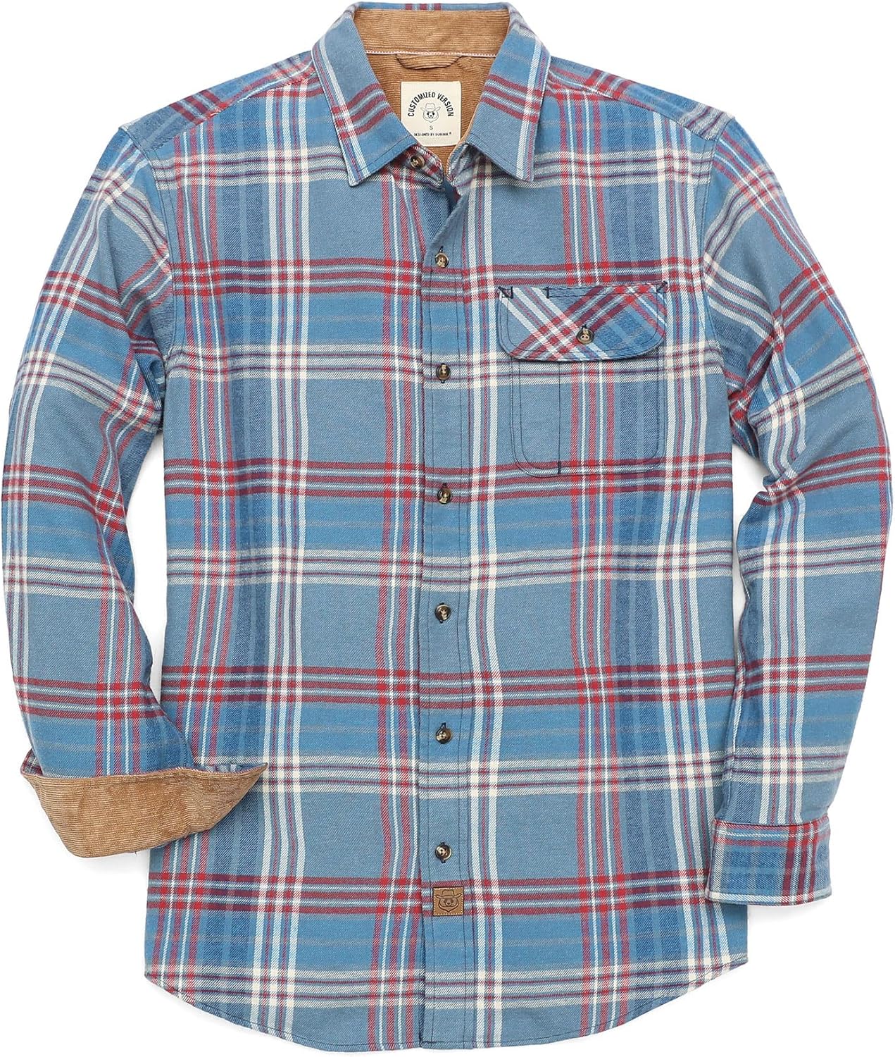 Dubinik Mens Flannel Shirts Long Sleeve Casual Button Down Style
