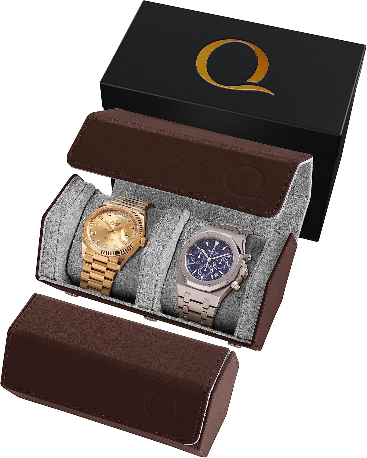 Genuine Leather Watch Case - Travel in Style! - QWATCHBANDS