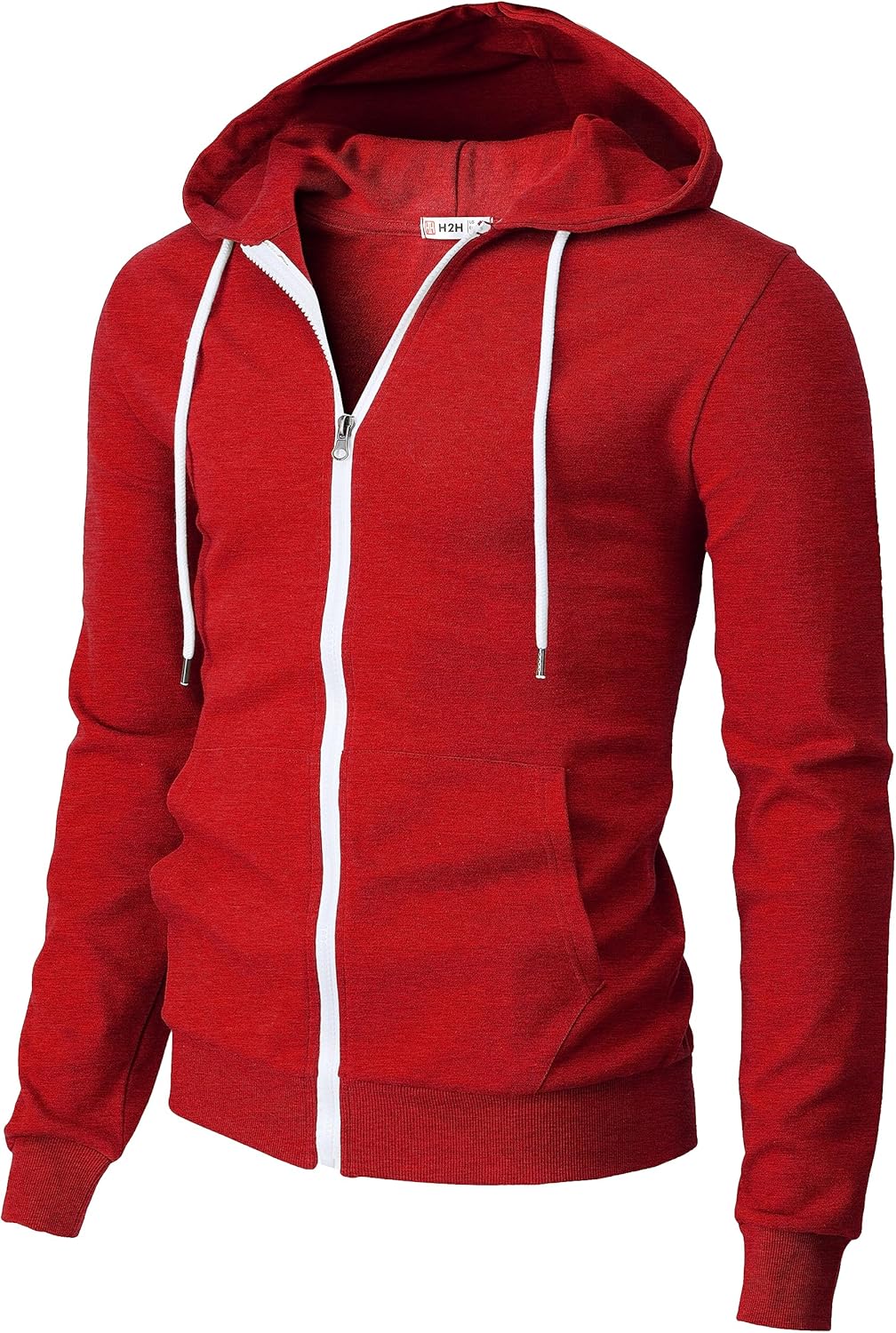 H2H Men's Lightweight Zip Hoodie - Slim Fit Comfort
