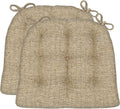 Dining Chair Cushions 16.5 x 18 Pack of 2 - Brisbane Camel Tweed