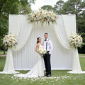 10ft x 12ft Ivory Backdrop Curtain for Wedding Parties - Extra Long