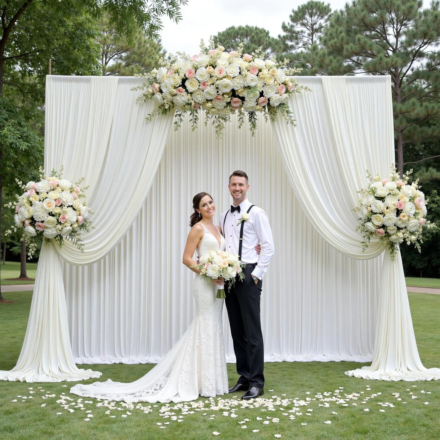10ft12ft Ivory Backdrop Curtain for Wedding Parties and Events