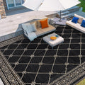 Reversible Outdoor Rug 8ftx10ft Waterproof for Patios and More