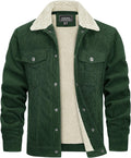 Men's Corduroy Sherpa Jacket - Warm Fleece Lined Trucker Coat