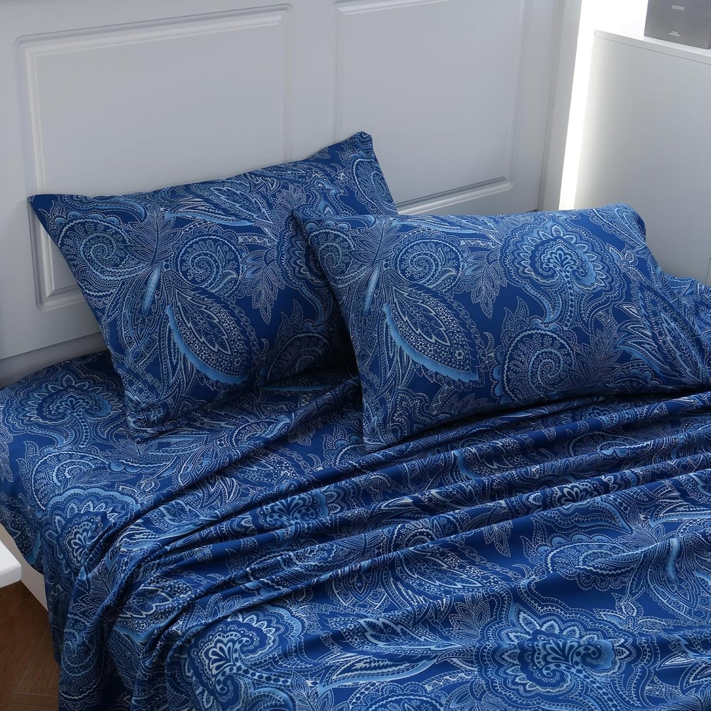 MEISHANG King Sheet Set - Ultra Soft Floral Deep Pocket Sheets