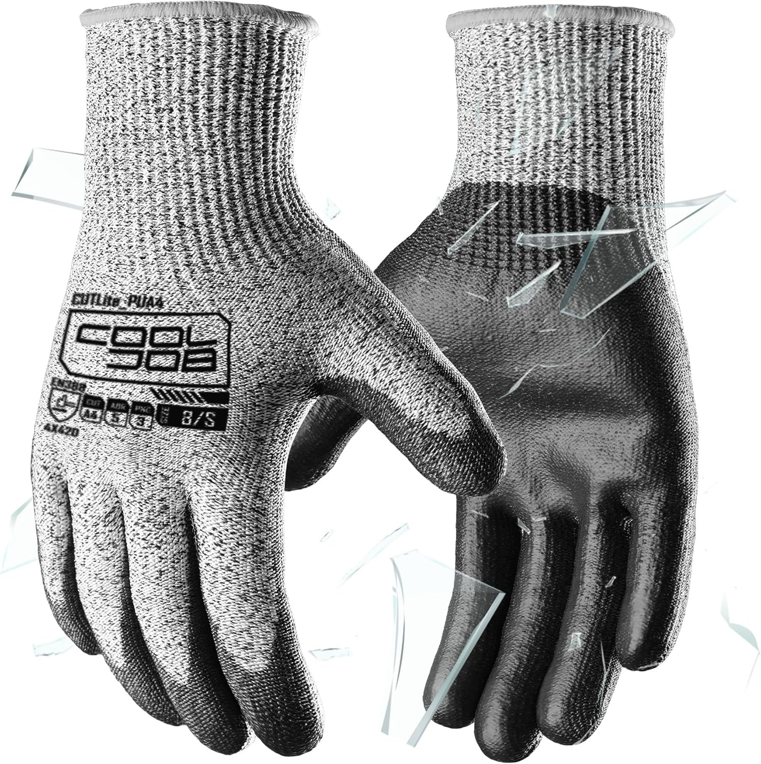 COOLJOB Cut Resistant Safety Work Gloves with Grip for All Tasks