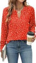 Women's Dressy Casual V Neck Pleated Blouse - Fall 2025 Work Top