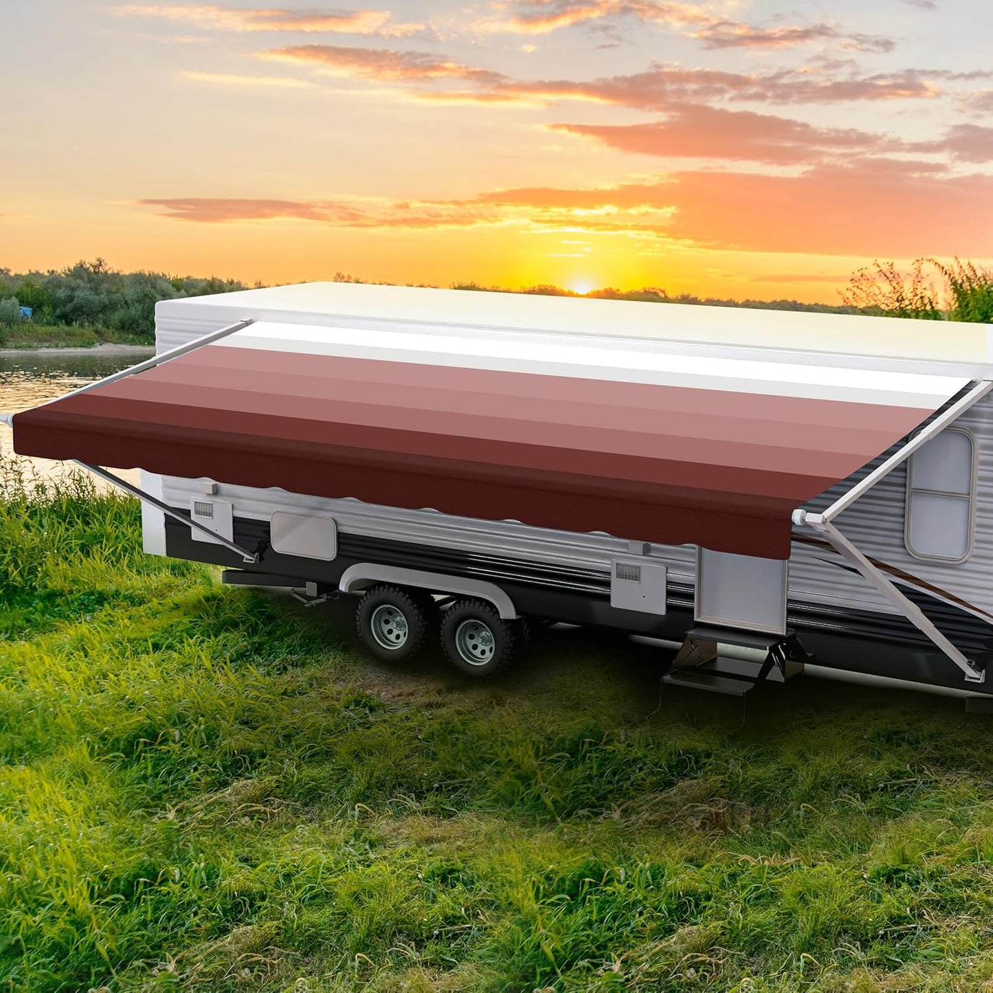 ShadePro RV Awning Fabric Replacement - Heavy Duty Vinyl Canopy