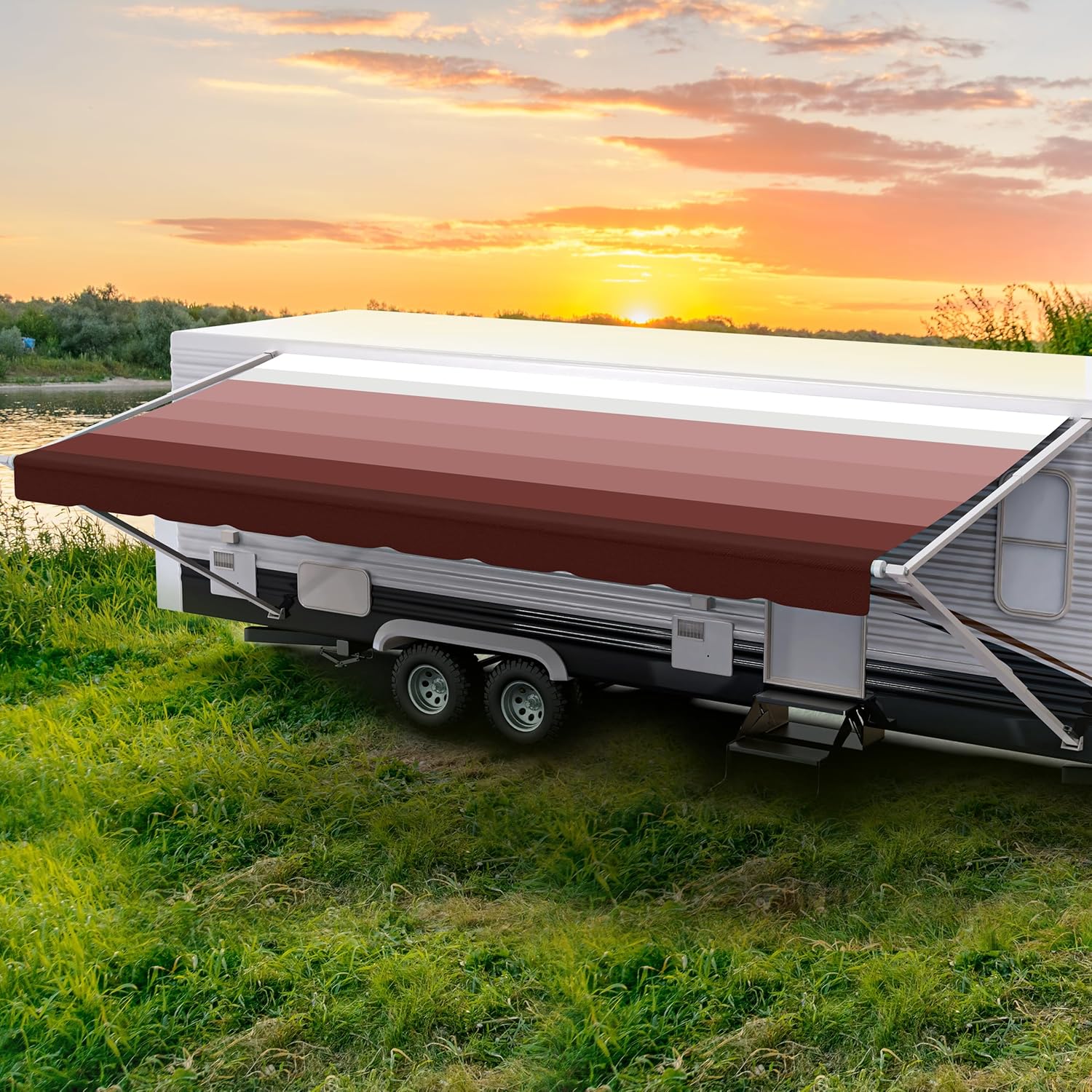 ShadePro RV Awning Fabric Replacement - Heavy Duty Vinyl Canopy
