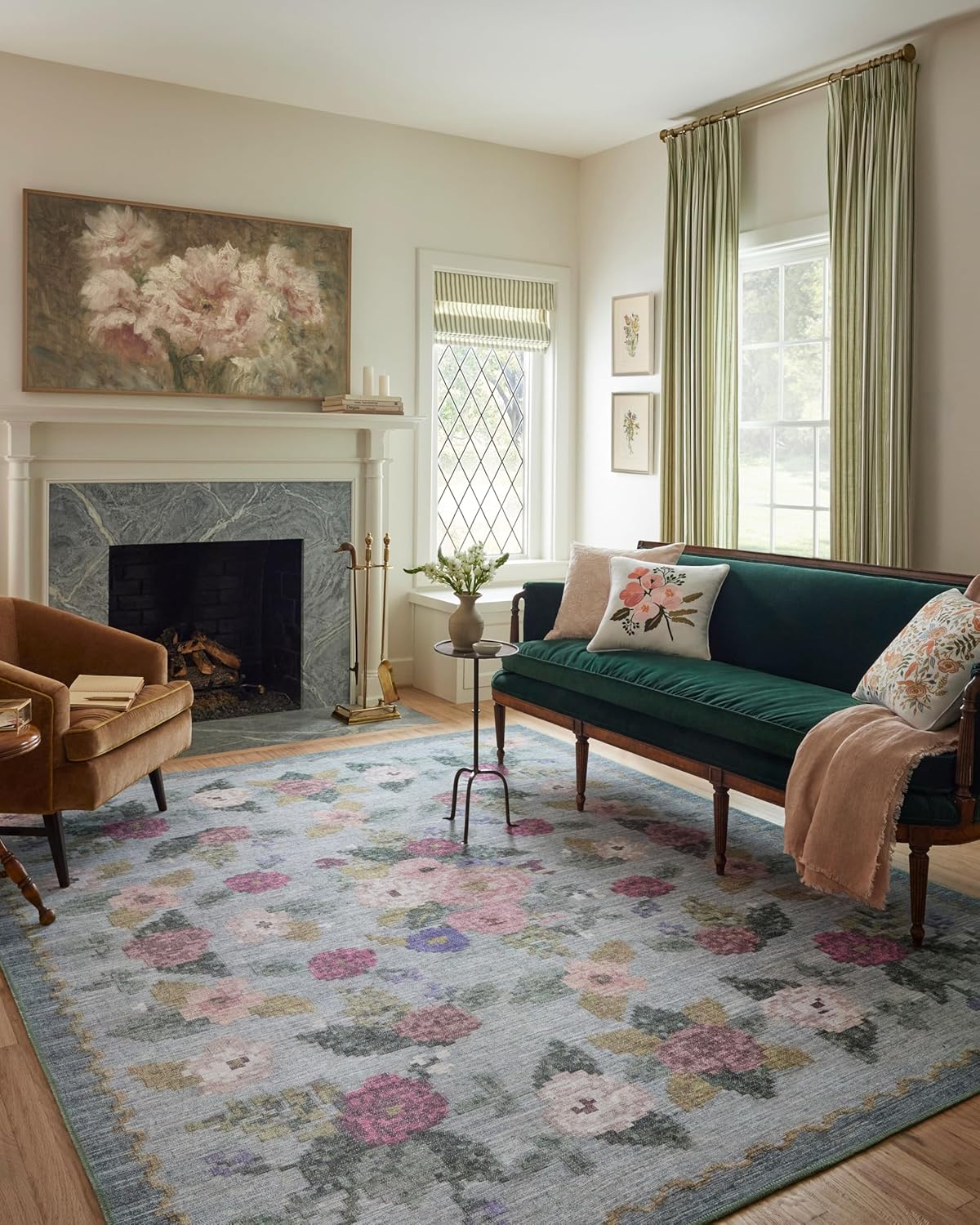 Rosa Collection Runner Rug by Rifle Paper Co. - Soft Floral Design