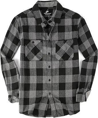 Stylish Alex Vando Mens Button Down Casual Plaid Flannel Shirt
