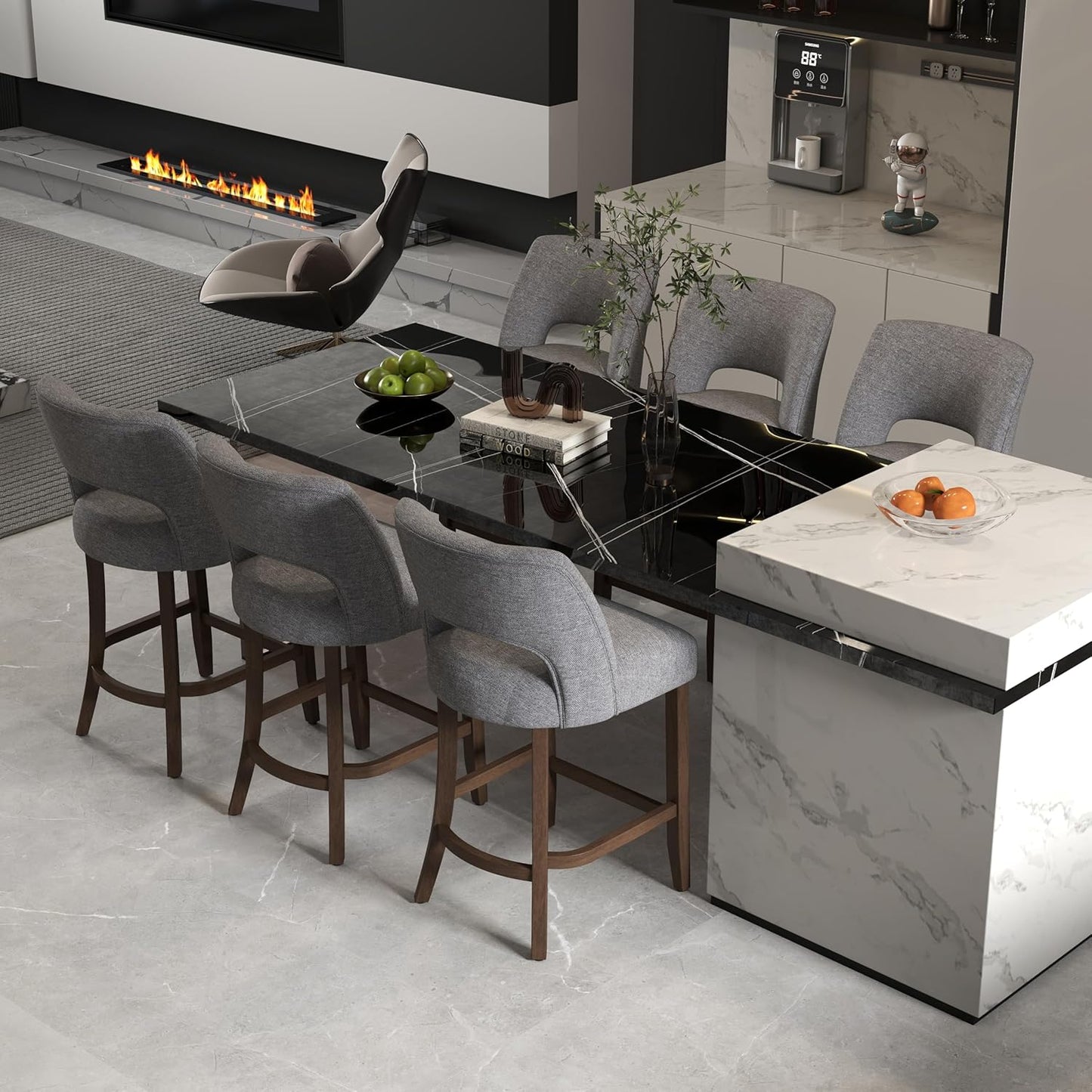 VKNOW Bar Stools Set of 6 for Kitchen Island Dining Room