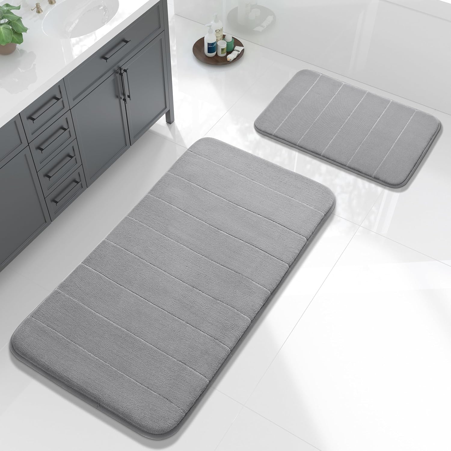 Yimobra Large Bath Mat Set - Super Soft Memory Foam Rugs