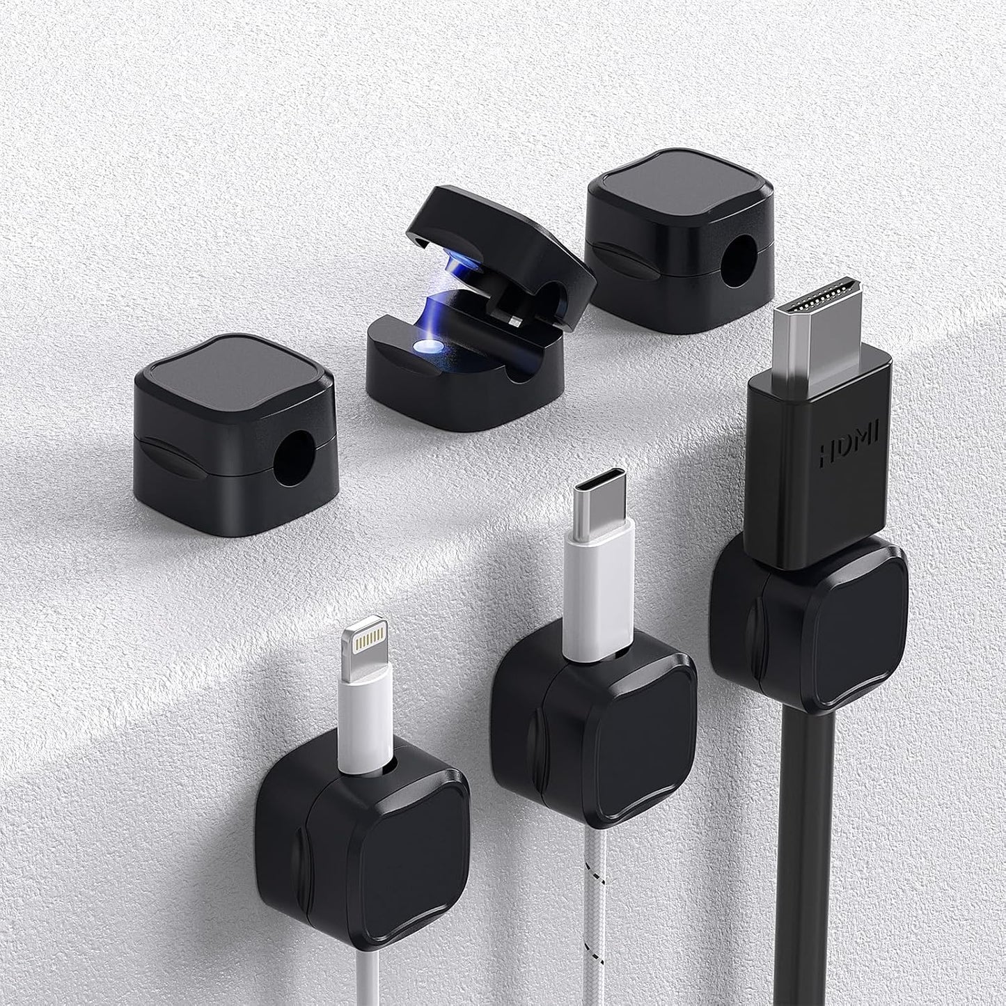 Magnetic Cable Clips - 6 Pack Tidy Wires Easily!