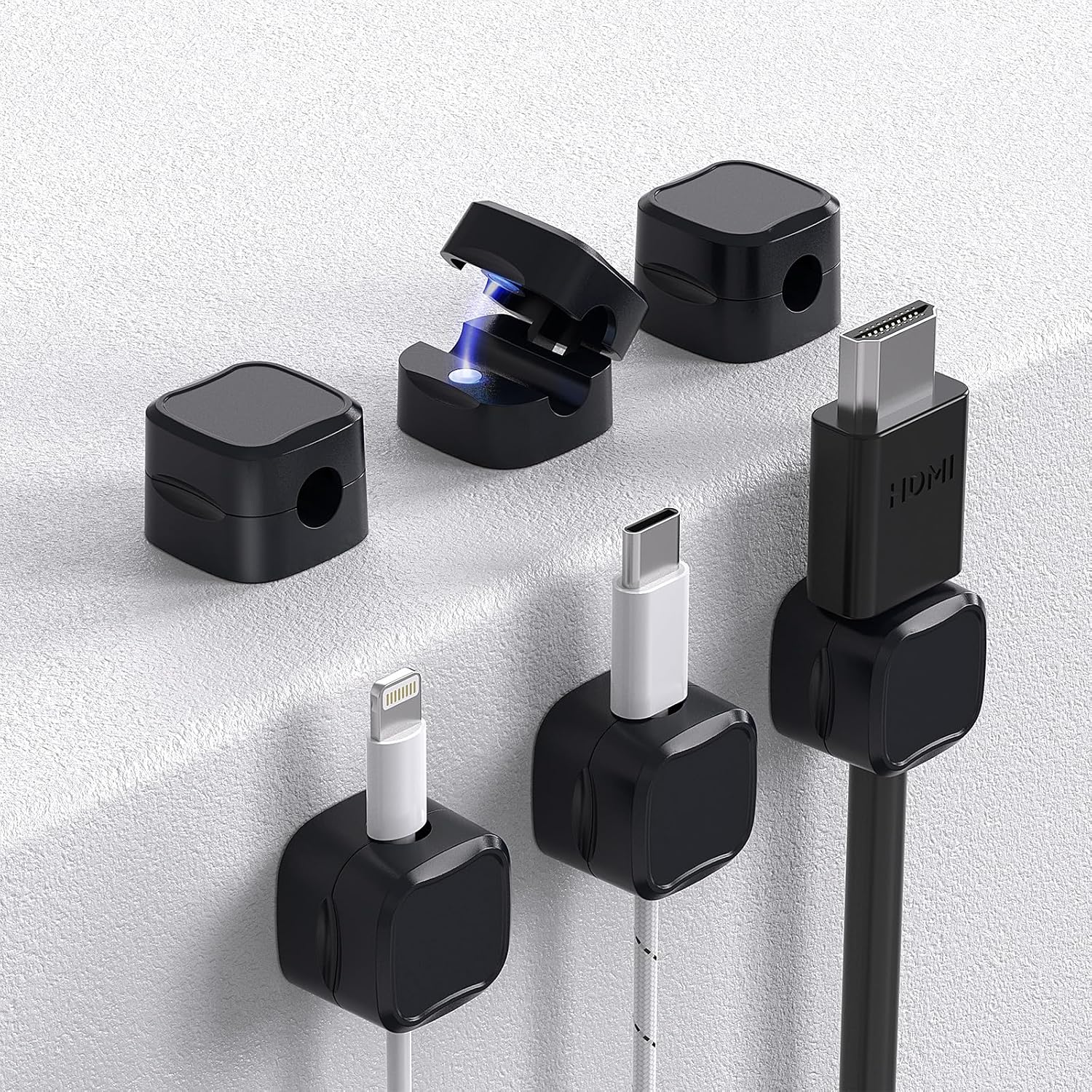 Magnetic Cable Clips - 6 Pack Tidy Wires Easily!