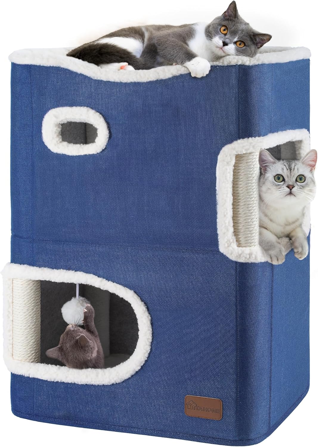2-Tier Cat House for Multi-Cat Families - Cozy Indoor Cat Cave
