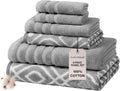 Modern Threads Oxford 6-Piece 100% Cotton Towel Set - Soft & Absorbent