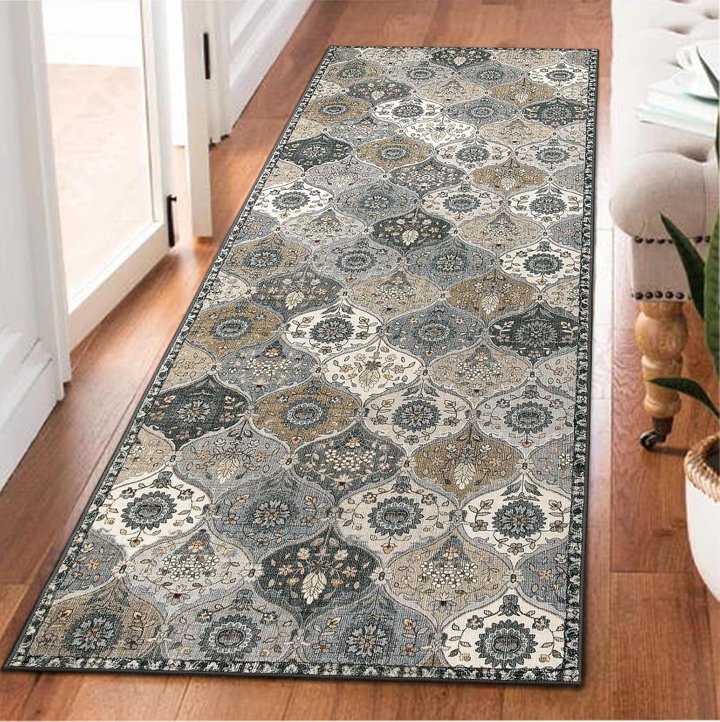 Lahome Moroccan Trellis Kitchen Runner Rug for Hallways