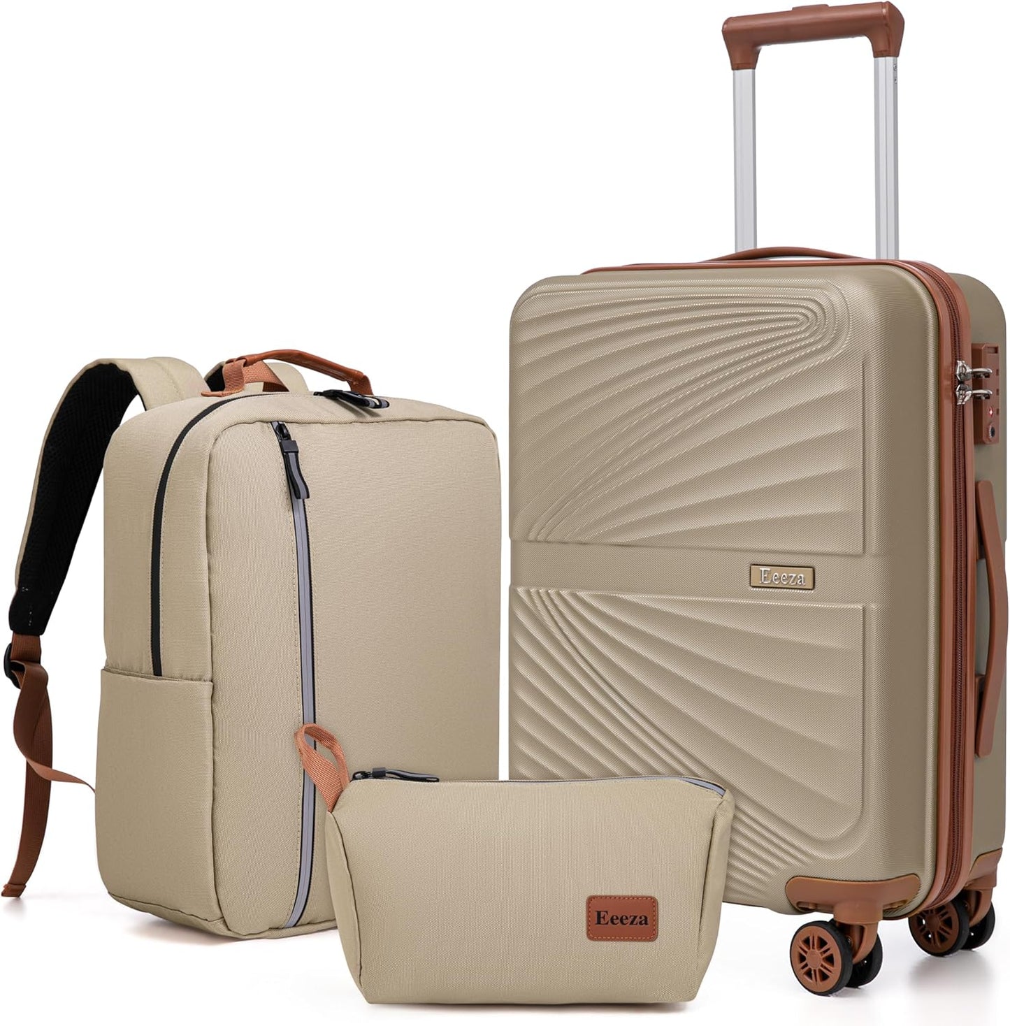 Durable 3 Piece Luggage Set with TSA Lock and Spinner Wheels