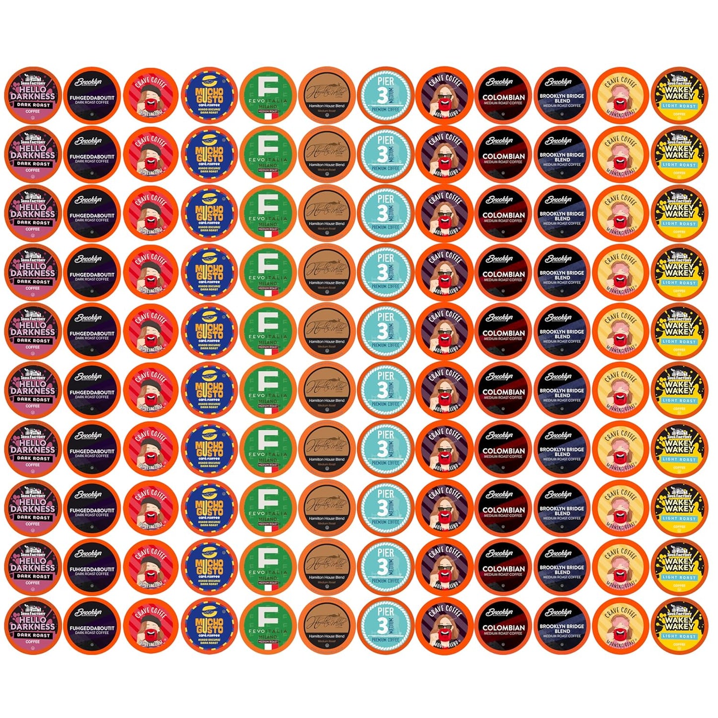Coffee Pod Variety Packs All Roasts Sampler for K-Cup Brewers