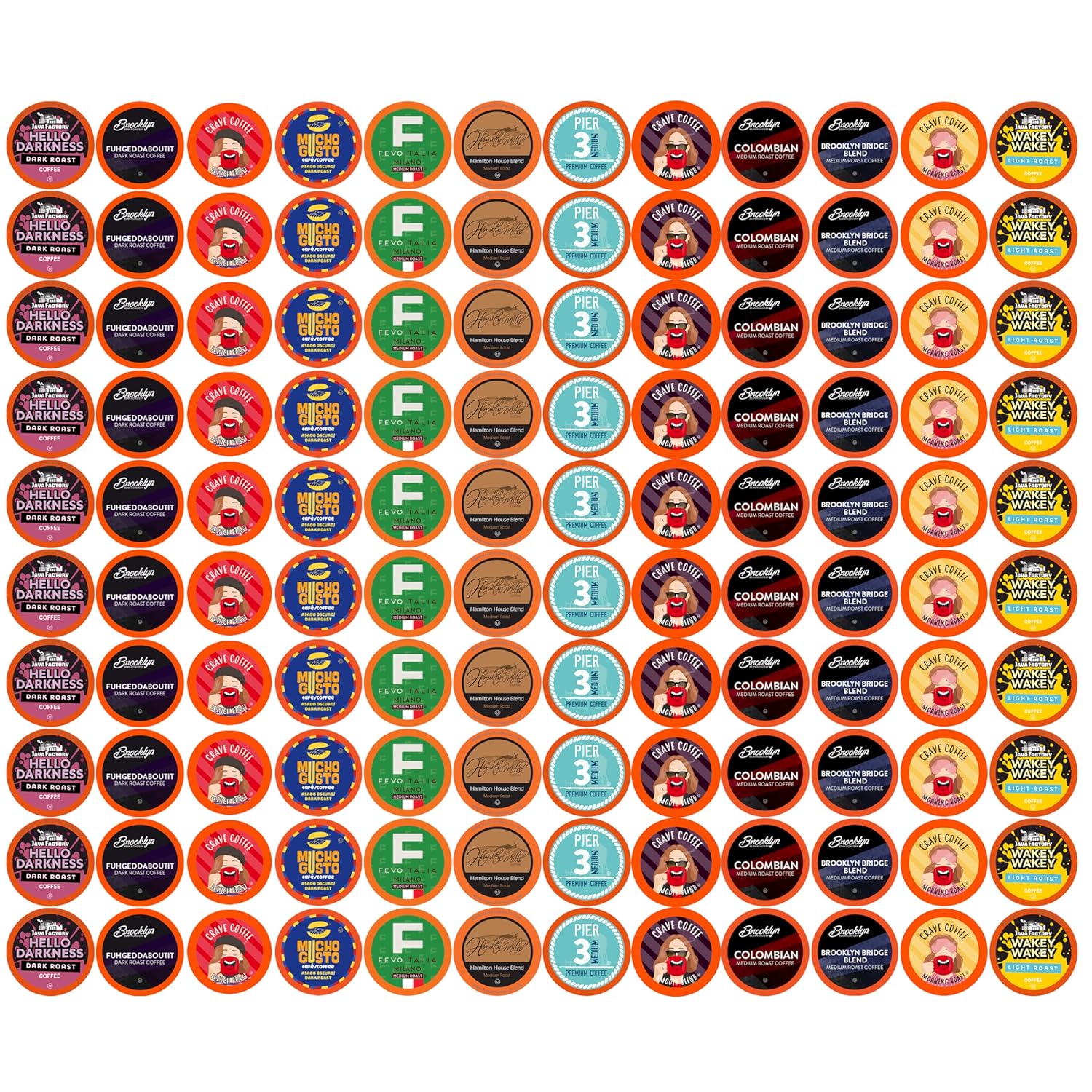 Coffee Pod Variety Packs All Roasts Sampler for K-Cup Brewers