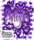 Airbrush Hip Hop Graffiti 80fts 90fts T shirt - Purple Brick Wall