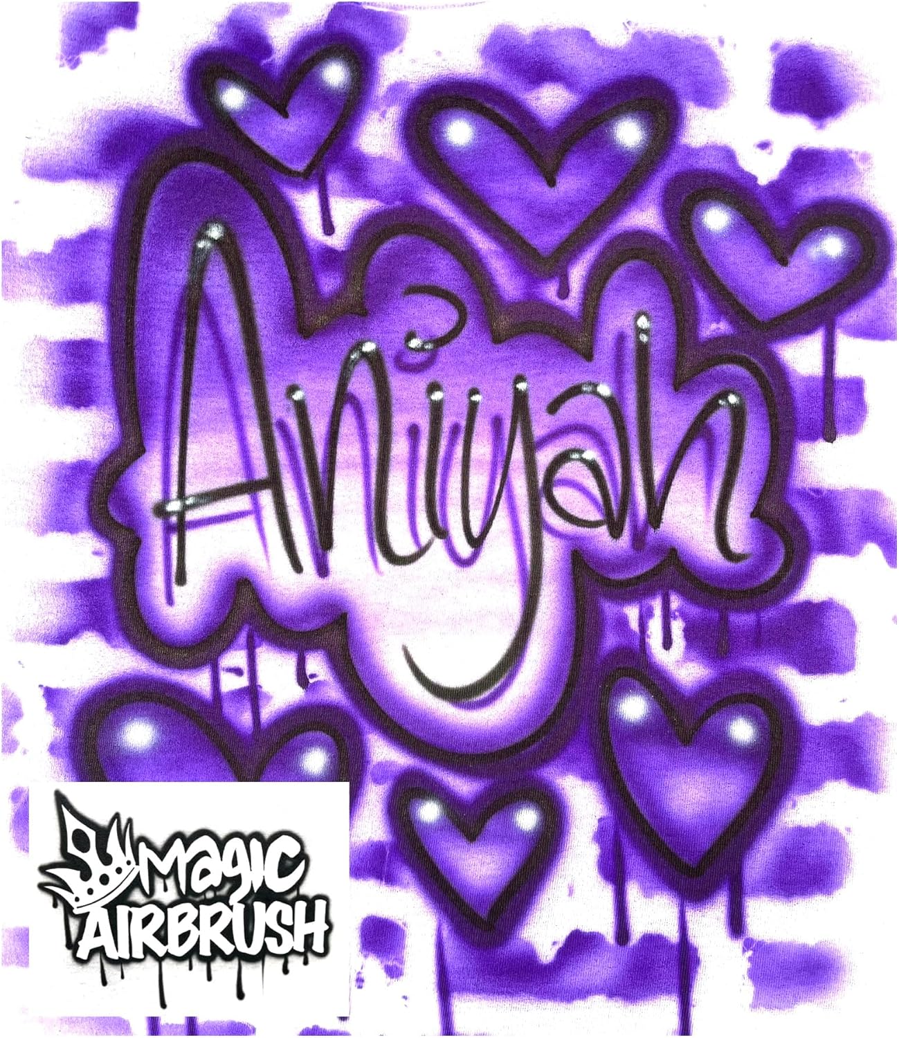 Airbrush Hip Hop Graffiti T Shirt with Unique Hand Painted Design