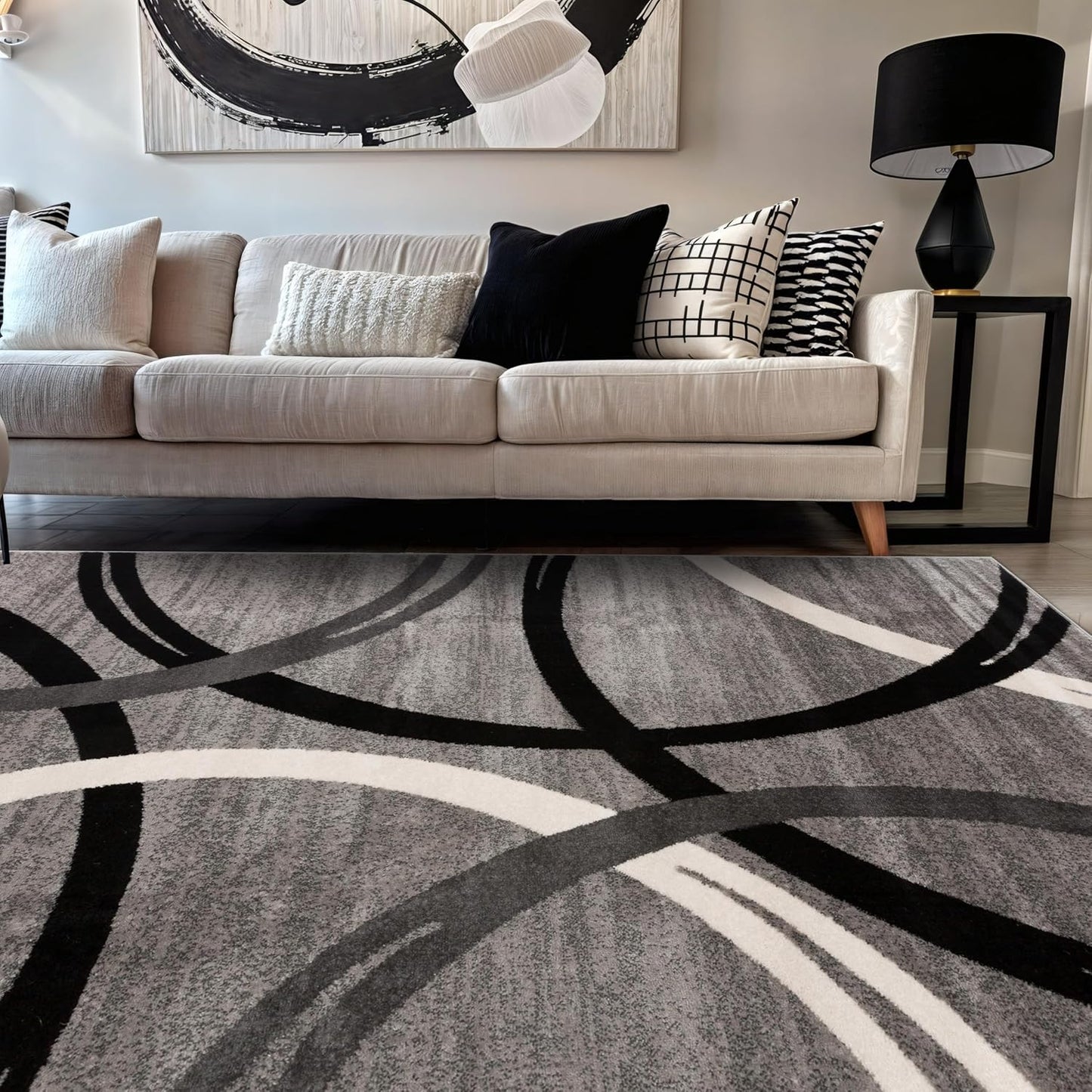Rugshop Wavy Circles Design Area Rug for Stylish Interiors