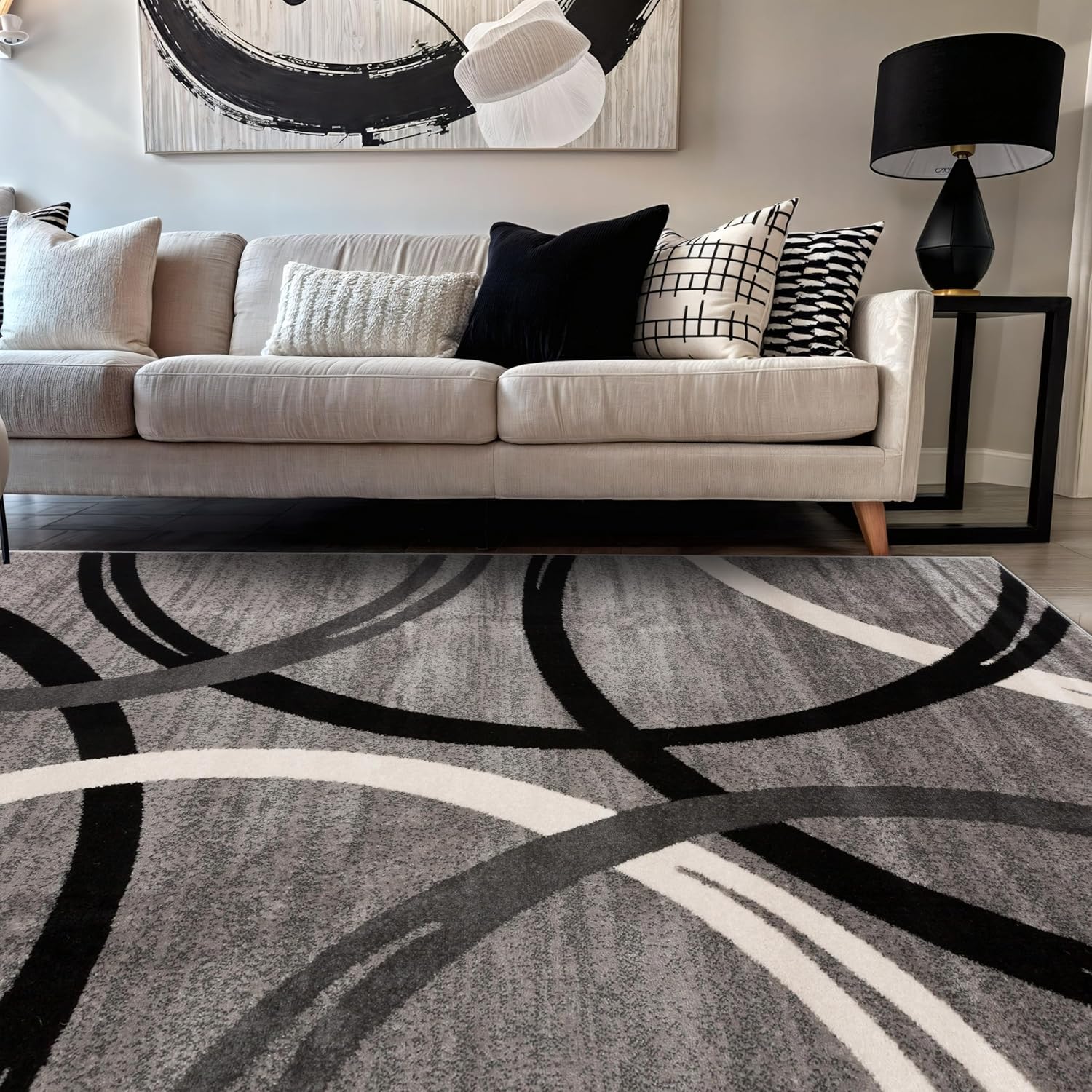 Rugshop Wavy Circles Design Area Rug for Stylish Interiors