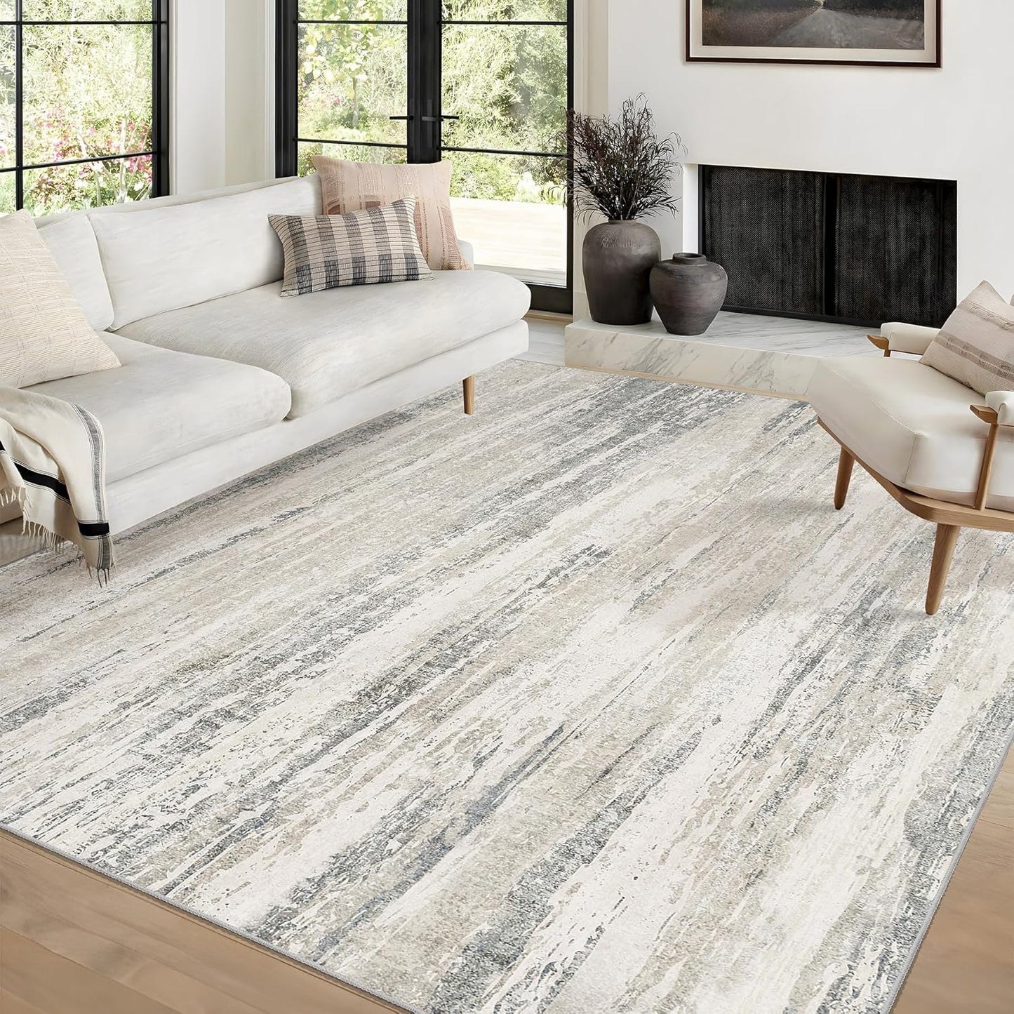 MUJOO 6x9 Area Rugs Washable for Modern Living Room Decor