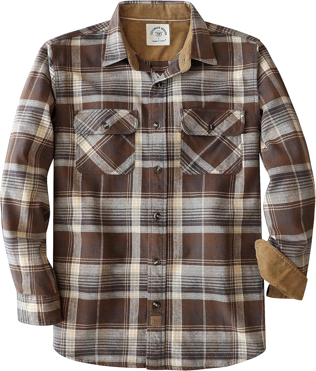 Dubinik Mens Flannel Shirt Long Sleeve Soft Brushed Cotton