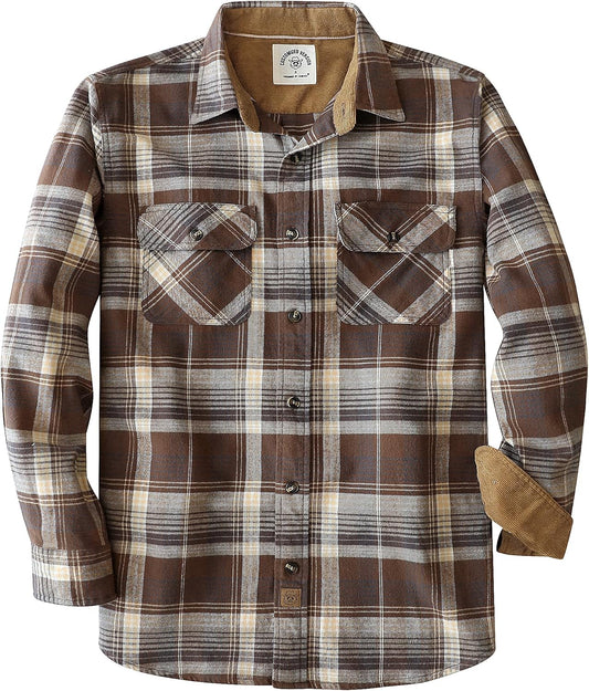 Dubinik Mens Flannel Shirt Long Sleeve Soft Brushed Cotton Wear